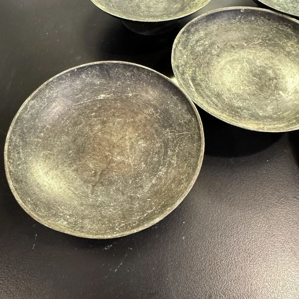 ILLUMINATIONS Set of 5 Metal‎ Pedestal Candle Holders With Patina
